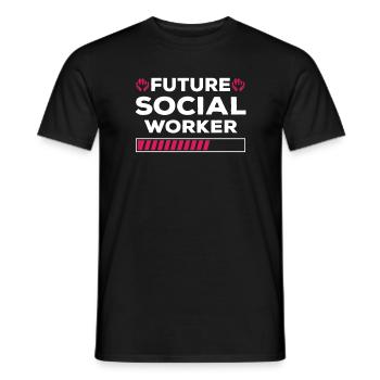 Don du futur travailleur social - T-shirt homme - noir - Devant - AI Model Male 178 light (178cm)