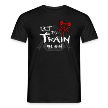 Modélisme ferroviaire, chef de train, chemin de fer, locomotive, train - T-shirt homme - noir - Devant - AI Model Male 178 light (178cm)