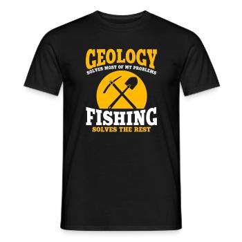 Drôle de géologie et cadeau Angeler - T-shirt homme - noir - Devant - AI Model Male 178 light (178cm)