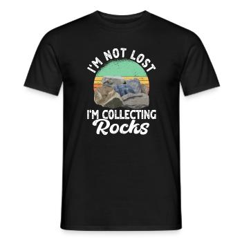 Lustiger Steinsammler Spruch - Männer T-Shirt - Schwarz - Vorne - AI Model Male 178 light (178cm)