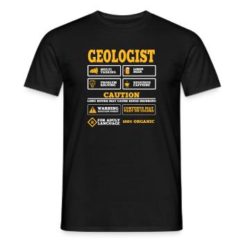 Drôle de géologue Tenue Géologie Sciences de la Terre - T-shirt homme - noir - Devant - AI Model Male 178 light (178cm)