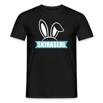 Ski Haserl / Ski Haserl Crew - Männer T-Shirt - Schwarz - Vorne - AI Model Male 178 light (178cm)