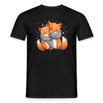Füchse - Männer T-Shirt - Schwarz - Vorne - AI Model Male 178 light (178cm)