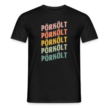 Pörkölt lettering - Men's T-Shirt - black - Front - AI Model Male 178 light (178cm)
