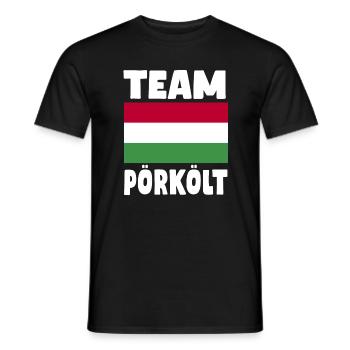 hungarianTeam Pörkölt - Men's T-Shirt - black - Front - AI Model Male 178 light (178cm)
