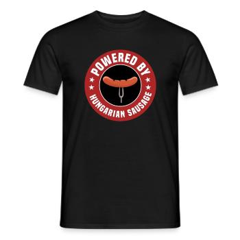 Supported by Hungarian sausage - Men's T-Shirt - black - Front - AI Model Male 178 light (178cm)