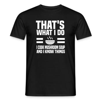 Cuisson de la soupe aux champignons - T-shirt homme - noir - Devant - AI Model Male 178 light (178cm)