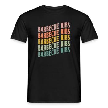 Barbecue Ribs Font - Men's T-Shirt - black - Front - AI Model Male 178 light (178cm)