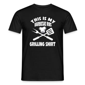 Barbecue Ribs Grill Shirt - Men's T-Shirt - black - Front - AI Model Male 178 light (178cm)