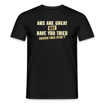Gebratenes Hühnchensteak Outfit - Männer T-Shirt - Schwarz - Vorne - AI Model Male 178 light (178cm)