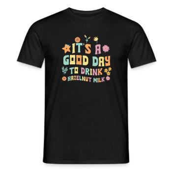 Hazelnut milk - Men's T-Shirt - black - Front - AI Model Male 178 light (178cm)