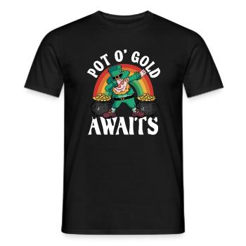 Fête de la Saint-Patrick – Pot O' Gold vous attend - T-shirt homme - noir - Devant - AI Model Male 178 light (178cm)