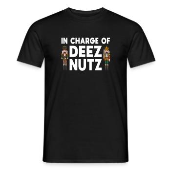 Nussknacker – In Charge Of Deez Nuts - Männer T-Shirt - Schwarz - Vorne - AI Model Male 178 light (178cm)