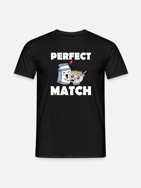 with milk and cereals - Men's T-Shirt - black