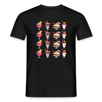 Selection of ice cream sundaes - Men's T-Shirt - black - Front - AI Model Male 178 light (178cm)