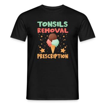 T-shirt Zur Entfernung Der Mandeln - Männer T-Shirt - Schwarz - Vorne - AI Model Male 178 light (178cm)