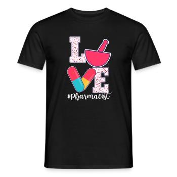 Conception de la Saint-Valentin pour apothicaire - T-shirt homme - noir - Devant - AI Model Male 178 light (178cm)