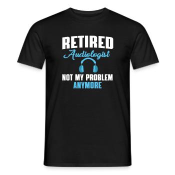 Audiologiste à la retraite - T-shirt homme - noir - Devant - AI Model Male 178 light (178cm)