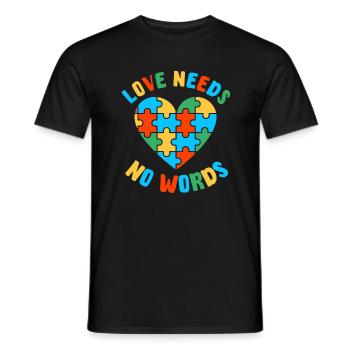 Autismus – Liebe Braucht Keine Worte - Männer T-Shirt - Schwarz - Vorne - AI Model Male 178 light (178cm)