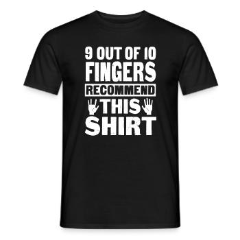 Chemise amputée de doigt drôle - T-shirt homme - noir - Devant - AI Model Male 178 light (178cm)
