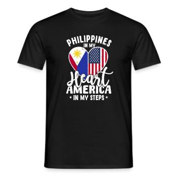 Filipino American Geschenk - Männer T-Shirt - Schwarz - Vorne - AI Model Male 178 light (178cm)