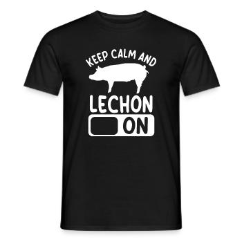Lechon Lover Design - Men's T-Shirt - black - Front - AI Model Male 178 light (178cm)