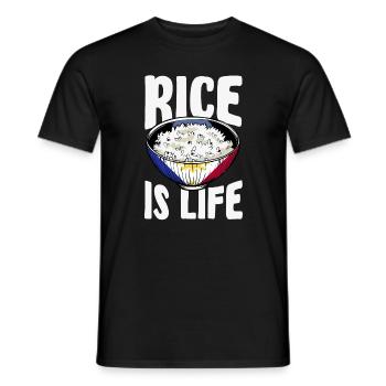Le riz, c’est la vie – Idée cadeau - T-shirt homme - noir - Devant - AI Model Male 178 light (178cm)