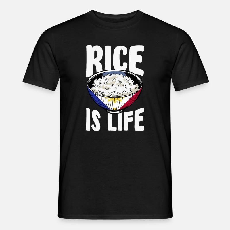 Reis Ist Leben – Geschenkidee - Männer T-Shirt - Schwarz