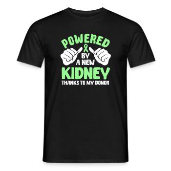 Powered by a new kidney - Men's T-Shirt - black - Front - AI Model Male 178 light (178cm)