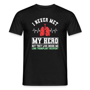 Outfit for Lung Transplant Survivors - Men's T-Shirt - black - Front - AI Model Male 178 light (178cm)