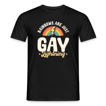 Rainbows are just gay lightning bolts - Men's T-Shirt - black - Front - AI Model Male 178 light (178cm)
