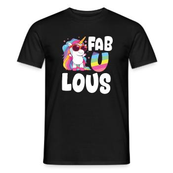 Licorne LGBTQ - T-shirt homme - noir - Devant - AI Model Male 178 light (178cm)