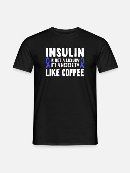 Insulin and coffee - Men's T-Shirt - black