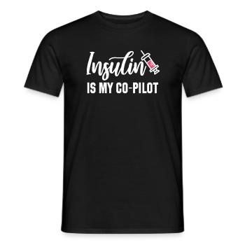 L’insuline est mon copilote - T-shirt homme - noir - Devant - AI Model Male 178 light (178cm)