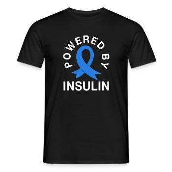 Alimenté par l’insuline - T-shirt homme - noir - Devant - AI Model Male 178 light (178cm)