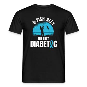 Diabétiques et pêcheurs à la ligne - T-shirt homme - noir - Devant - AI Model Male 178 light (178cm)