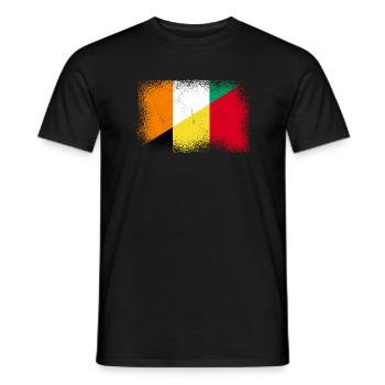 Elfenbeinküste Belgien Fahne - Männer T-Shirt - Schwarz - Vorne - AI Model Male 178 light (178cm)