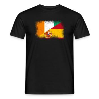 Elfenbeinküste Spanien Fahne - Männer T-Shirt - Schwarz - Vorne - AI Model Male 178 light (178cm)