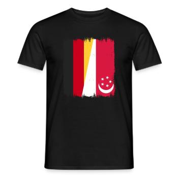 Singapur Deutschland - Männer T-Shirt - Schwarz - Vorne - AI Model Male 178 light (178cm)
