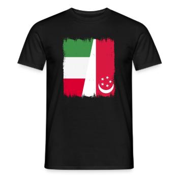Singapore Italy - Men's T-Shirt - black - Front - AI Model Male 178 light (178cm)