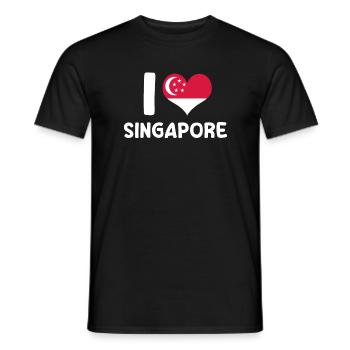 I love Singapore - Men's T-Shirt - black - Front - AI Model Male 178 light (178cm)