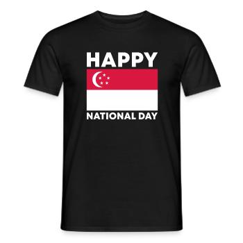 Singapur Nationalfeiertag - Männer T-Shirt - Schwarz - Vorne - AI Model Male 178 light (178cm)