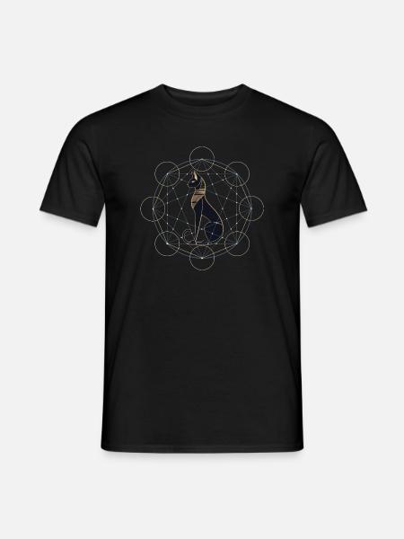 Egyptisk kat hellig geometri - Mænd T-shirt - sort