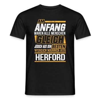 HERFORD wo die Besten Männer herkommen - Männer T-Shirt - Schwarz - Vorne - AI Model Male 178 light (178cm)