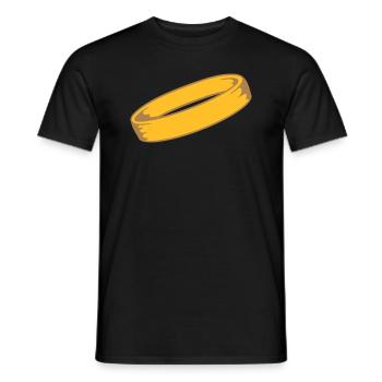 hochzeit cool rund kreis heiraten ring schmuck jun - Männer T-Shirt - Schwarz - Vorne - AI Model Male 178 light (178cm)