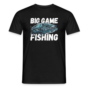 Big Game Fishing - Großer Barrakuda - Männer T-Shirt - Schwarz - Vorne - AI Model Male 178 light (178cm)