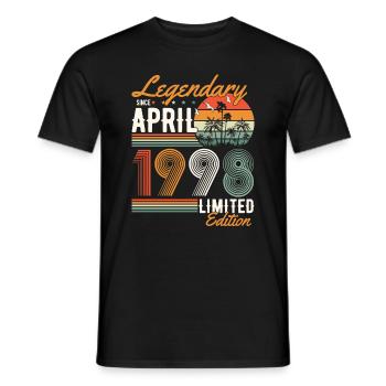 Légendaire depuis avril 1998 - T-shirt homme - noir - Devant - AI Model Male 178 light (178cm)