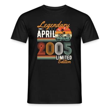 Legendary since April 2005 - Men's T-Shirt - black - Front - AI Model Male 178 light (178cm)