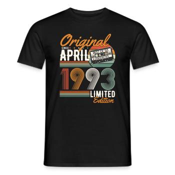 Original seit April 1993 - Männer T-Shirt - Schwarz - Vorne - AI Model Male 178 light (178cm)