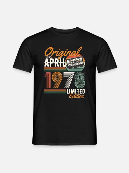 Original seit April 1978 - Männer T-Shirt - Schwarz
